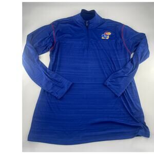 Kansas University Jayhawks Shirt Mens Large Blue Sportswear ¼ Zip Pullover Light